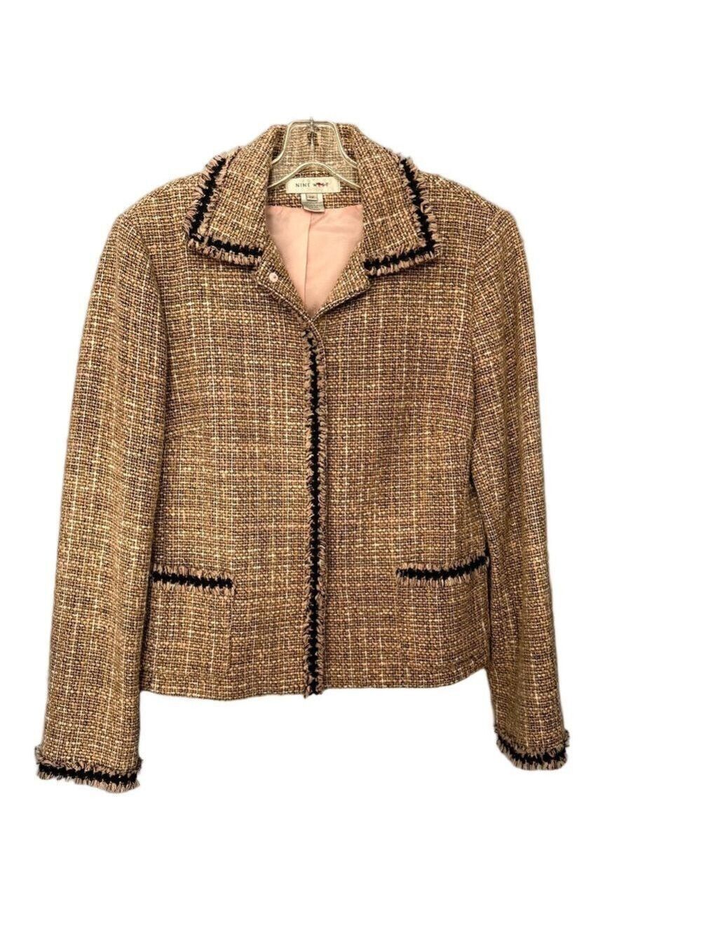 Nine West Tweed Blazer Lady Jacket Sz 12 preppy classic - Picture 2 of 11